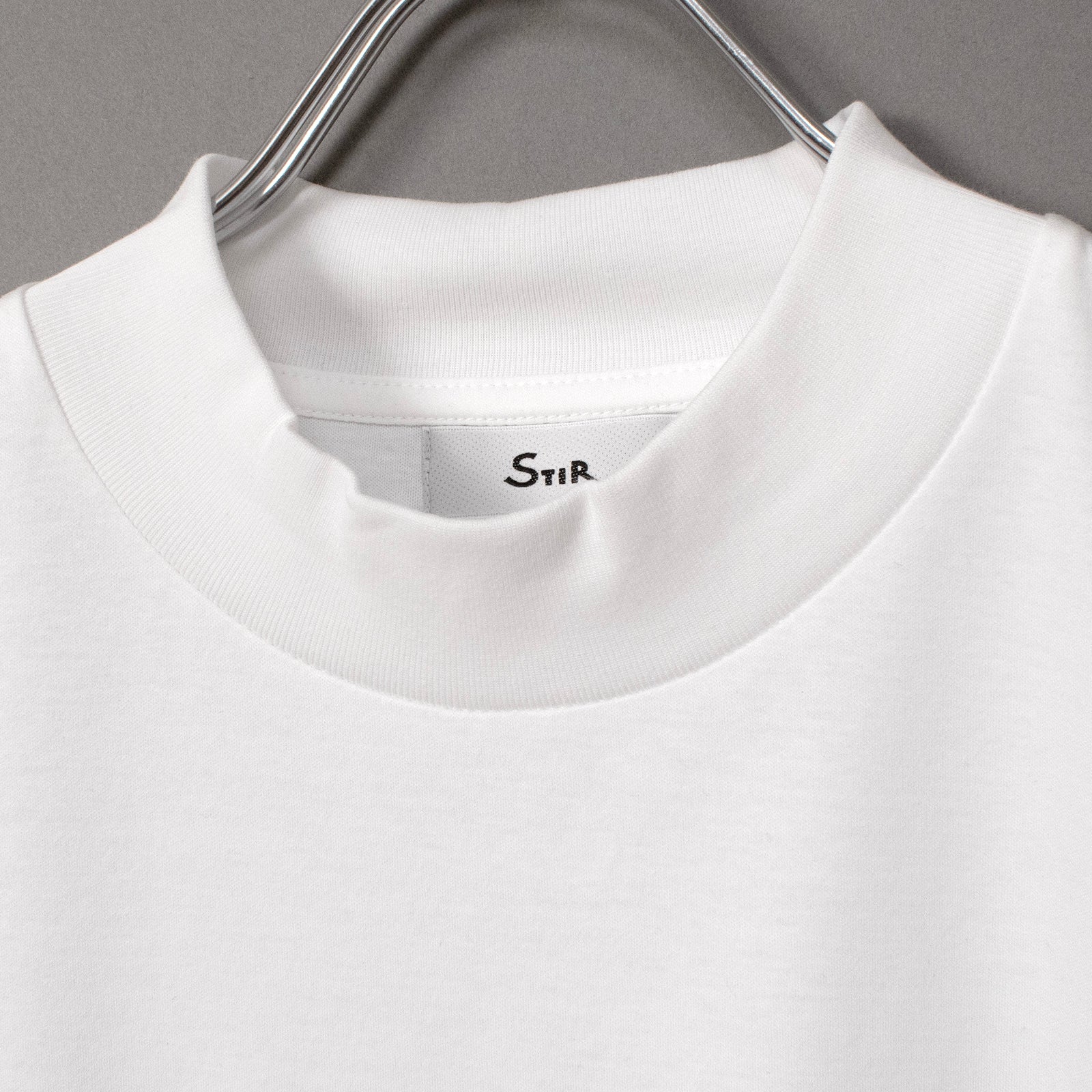 Albini T Smooth Mock Neck Relax #WHITE