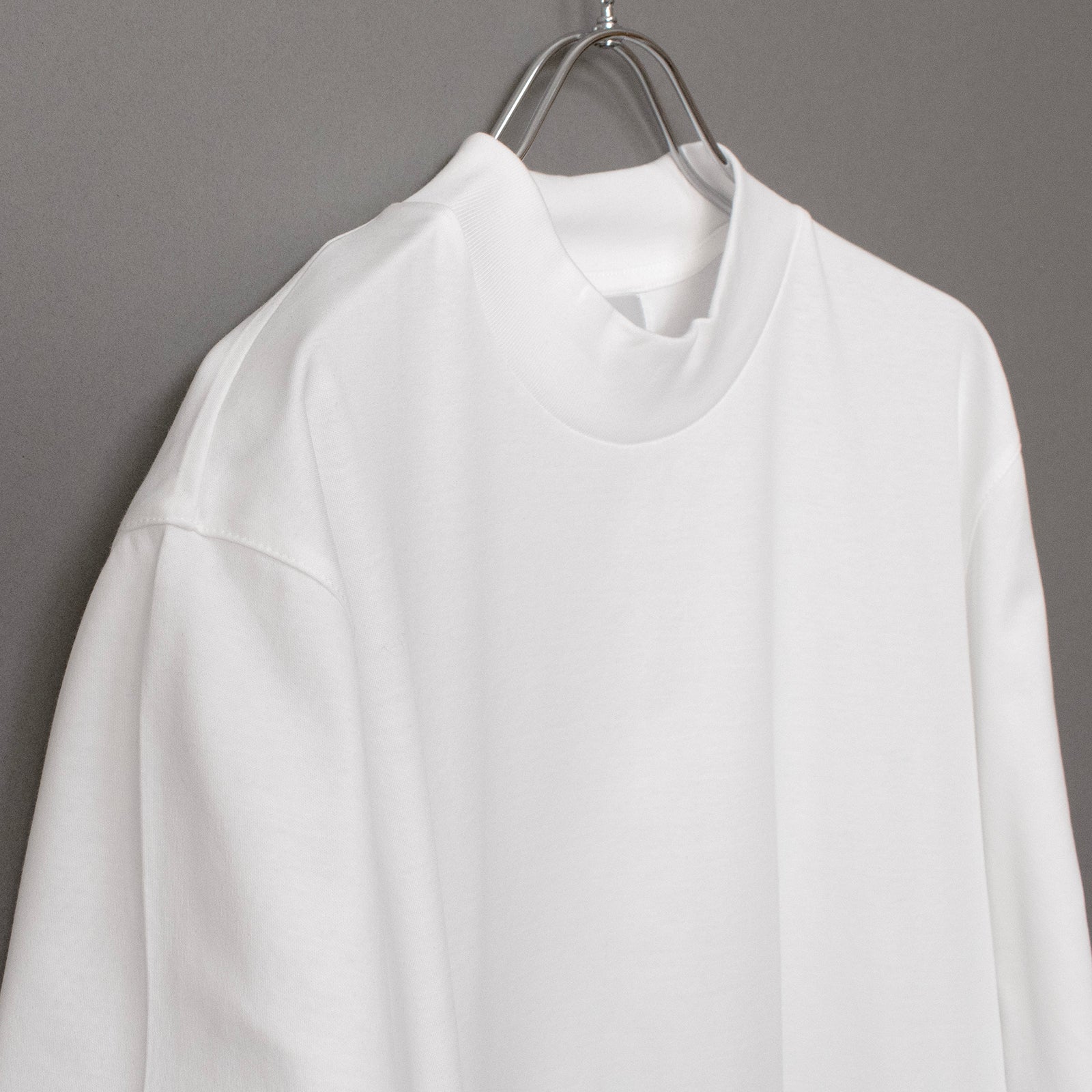 Albini T Smooth Mock Neck Relax #WHITE