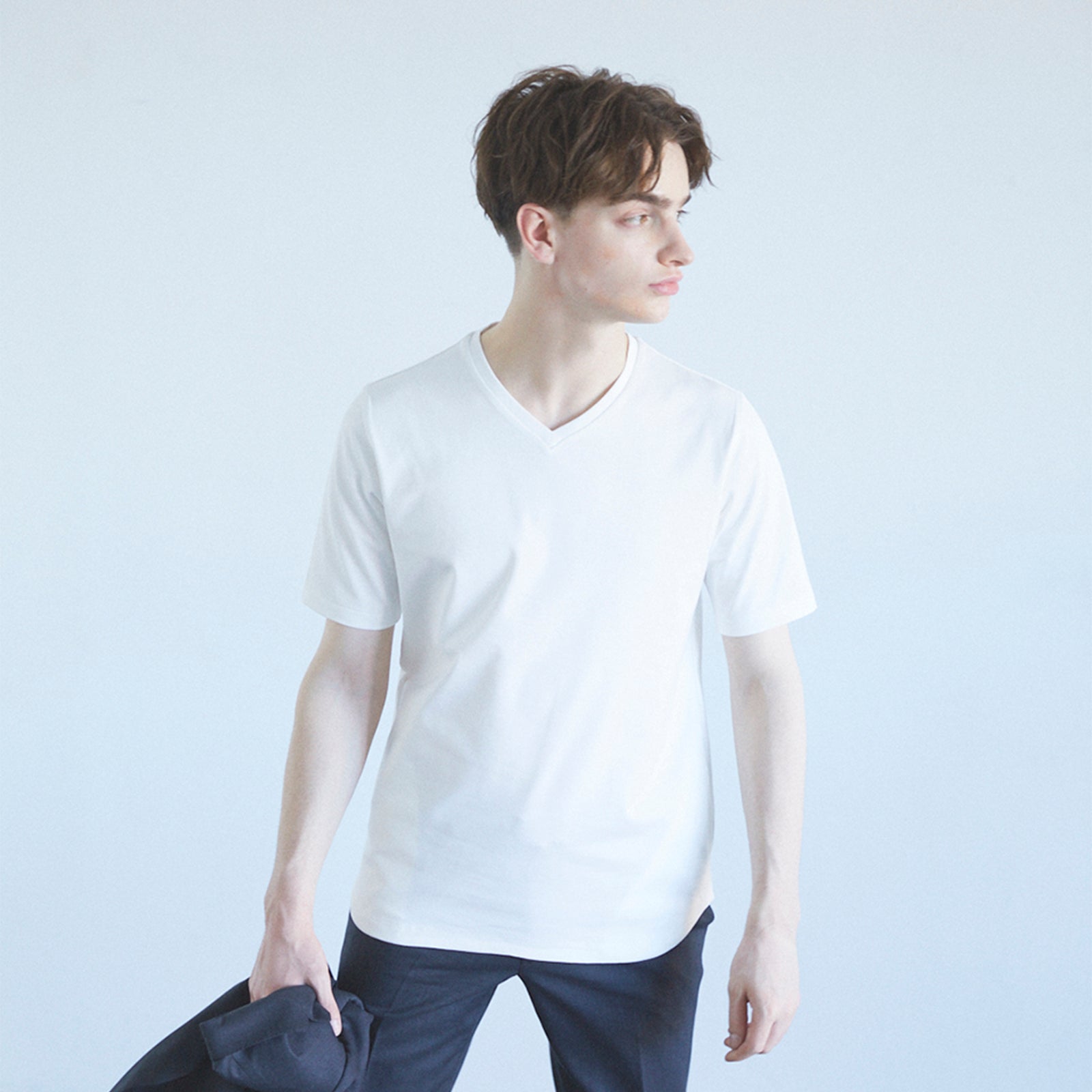 Authentic Dress T V Neck #WHITE