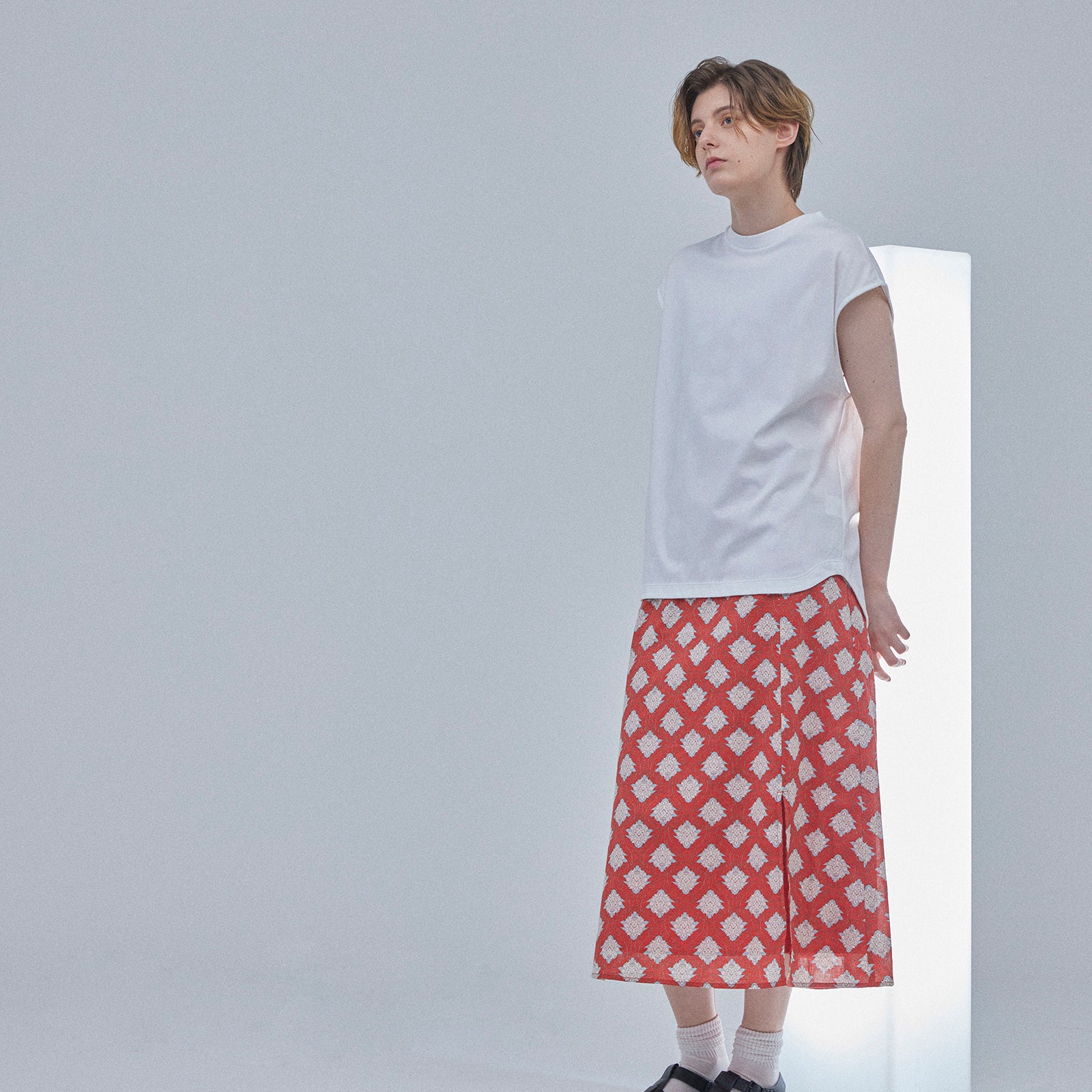 ブリージー ノースリーブドレスシャツ / Breezy Sleeveless Dress Shirt #WHITE