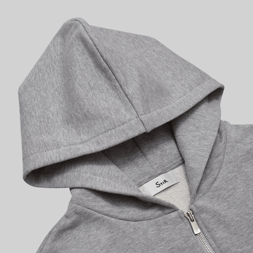 Usual Dress Zip Hoodie #HEATHER GREY