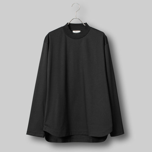 Albini T Smooth L/S Mock Neck Relax #BLACK