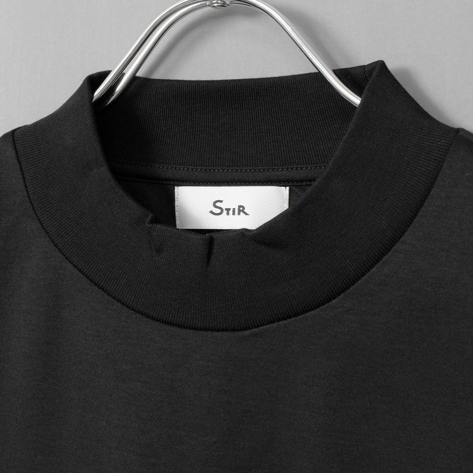 Albini T Smooth L/S Mock Neck Relax #BLACK