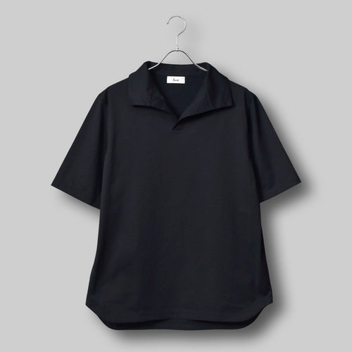 Oblong Collar Dress T Relax #BLACK