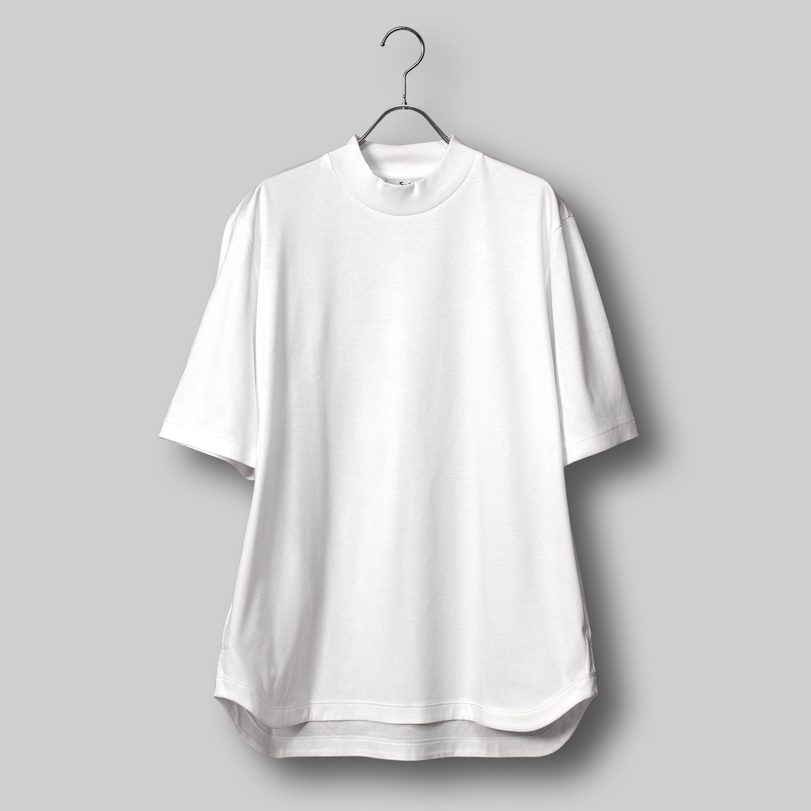Albini T Smooth Mock Neck Relax #WHITE
