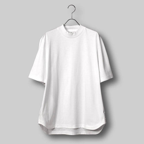 Albini T Smooth Mock Neck Relax #WHITE