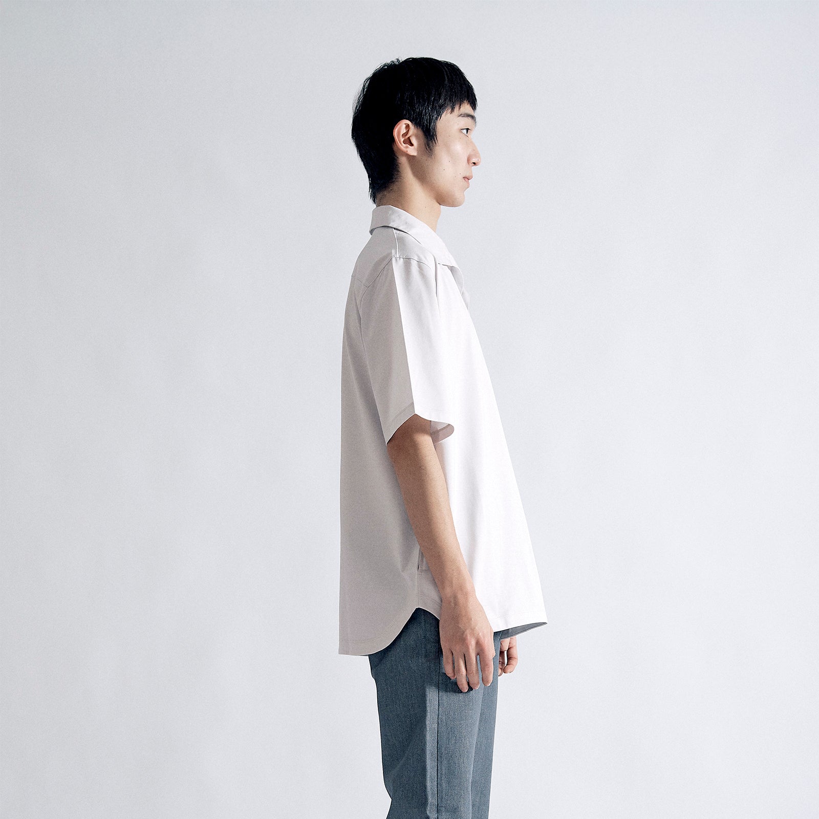 Oblong Collar Dress T Relax #LIGHT GREY