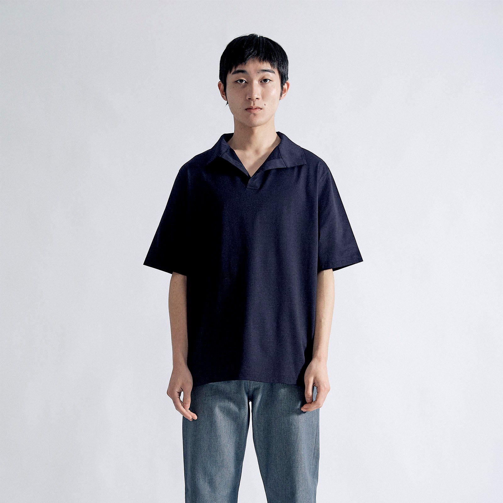 Oblong Collar Dress T Relax #NAVY