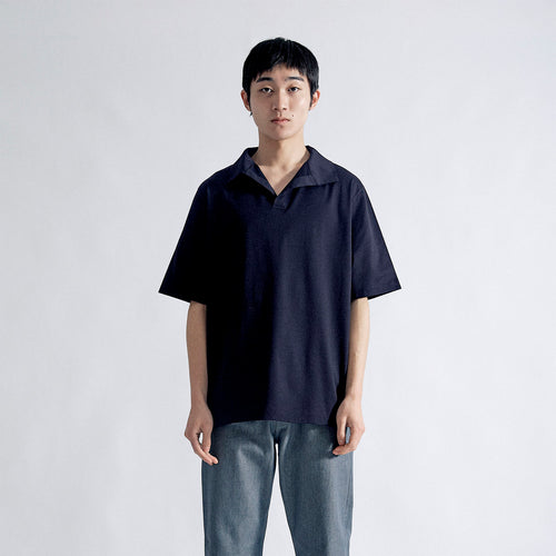 Oblong Collar Dress T Relax #NAVY