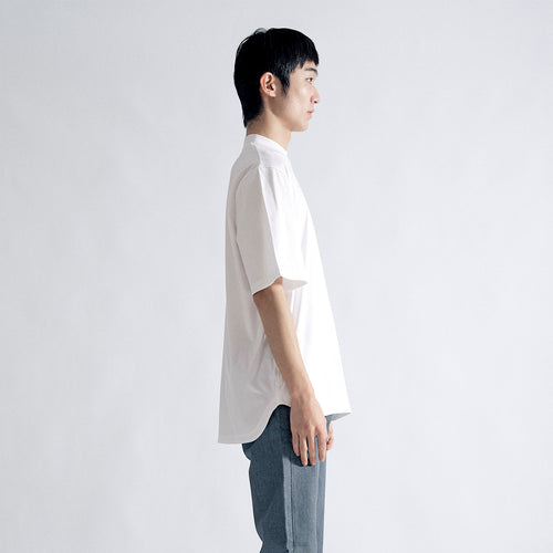Albini T Smooth Mock Neck Relax #WHITE