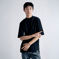 Albini T Smooth Mock Neck Relax #BLACK