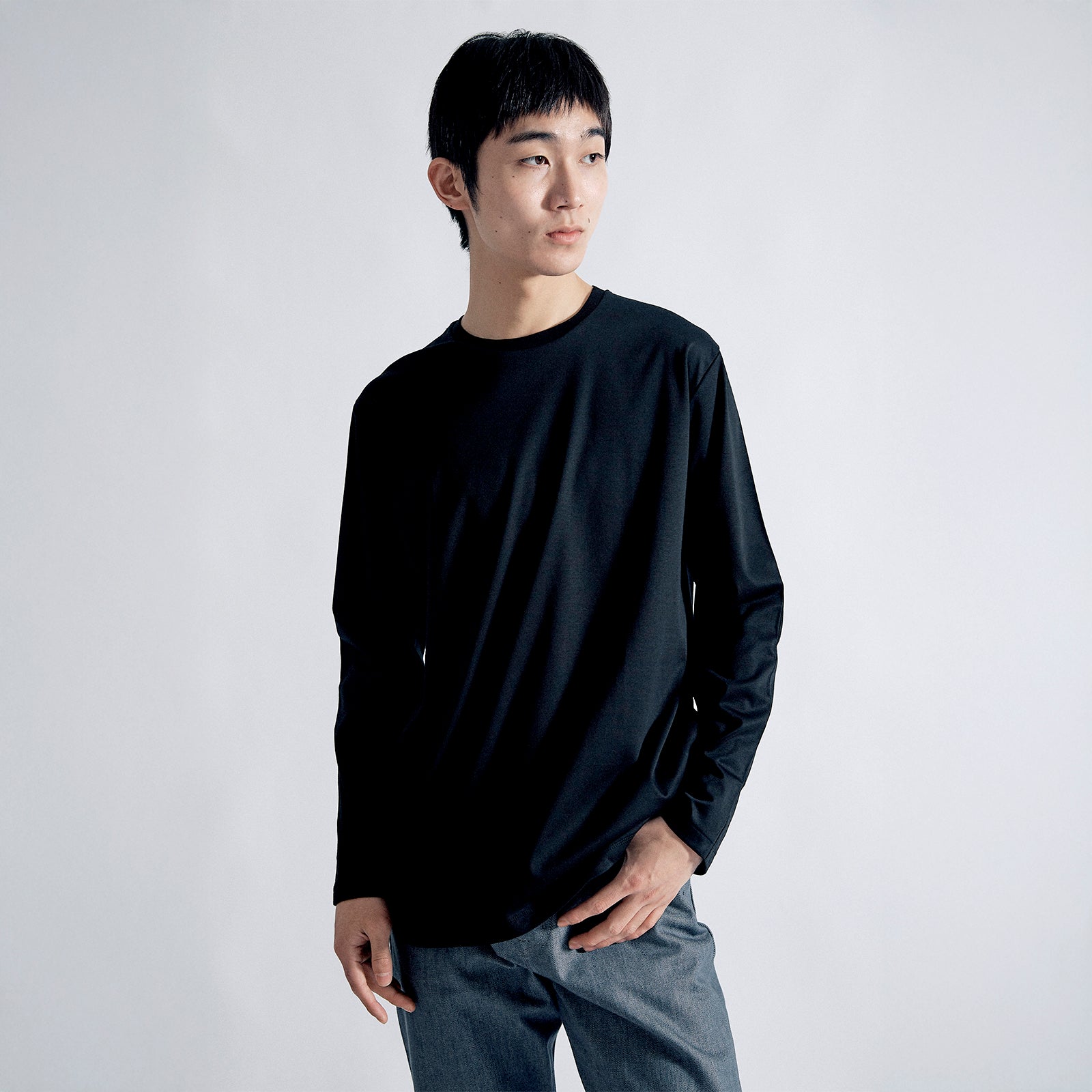 アルビニT スムース ロングスリーブ / Albini T Smooth LS #BLACK