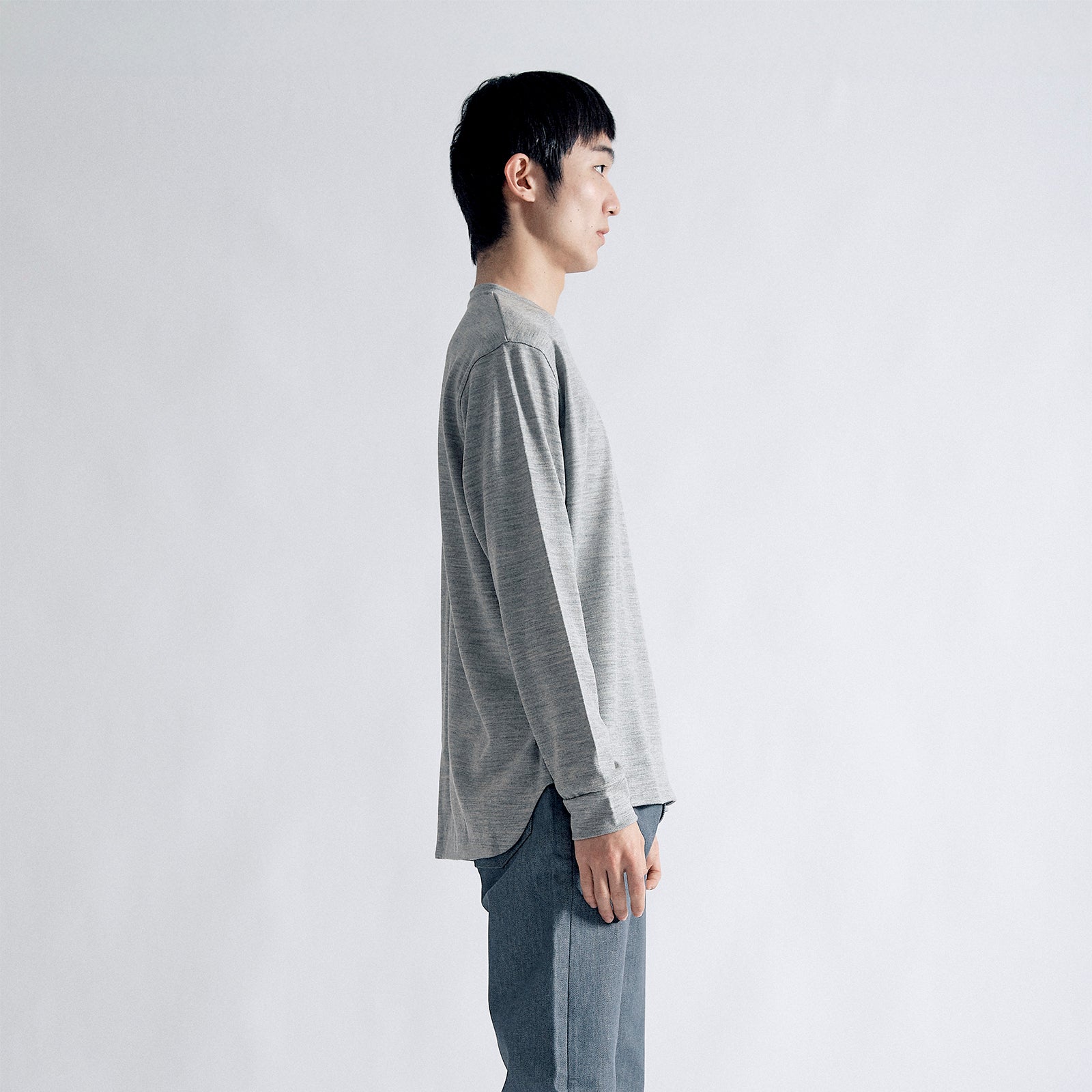 ヒューマドレスウールセーター クラシック / Huma Dress Wool Sweater Classic #HEATHER GREY