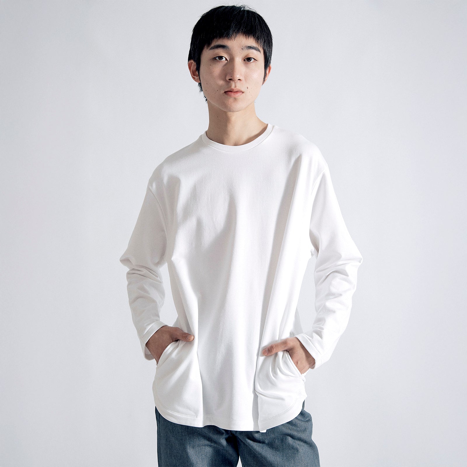 コンフォートドレスT ロングスリーブ リラックス / Comfort Dress T LS Relax #WHITE