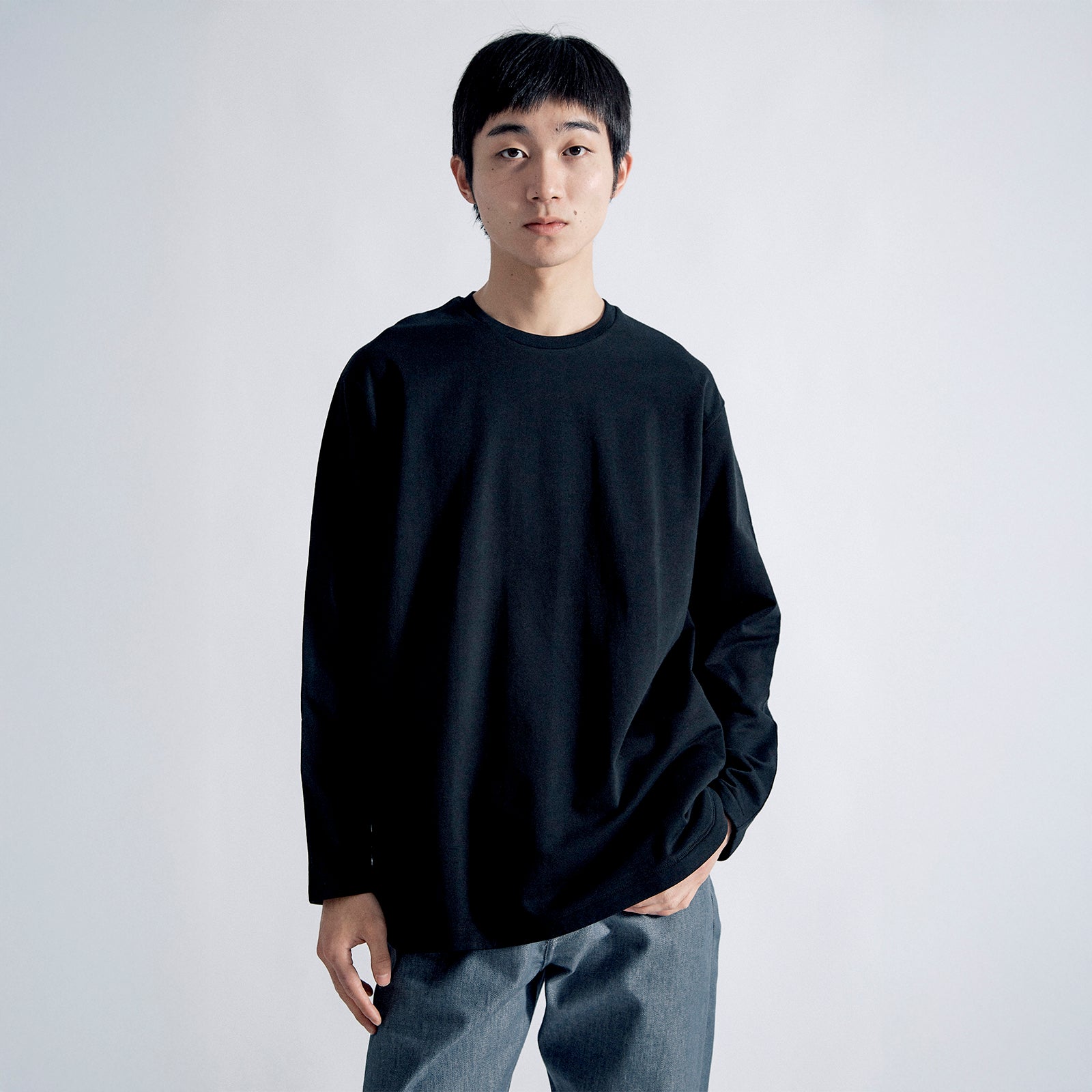コンフォートドレスT ロングスリーブ リラックス / Comfort Dress T LS Relax #BLACK