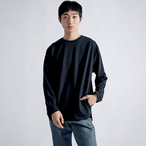 リフレッシュドレスT ロングスリーブ リラックス #BLACK