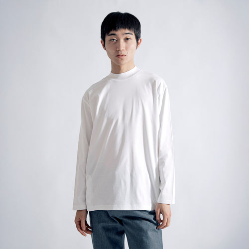 Albini T Smooth L/S Mock Neck Relax #WHITE