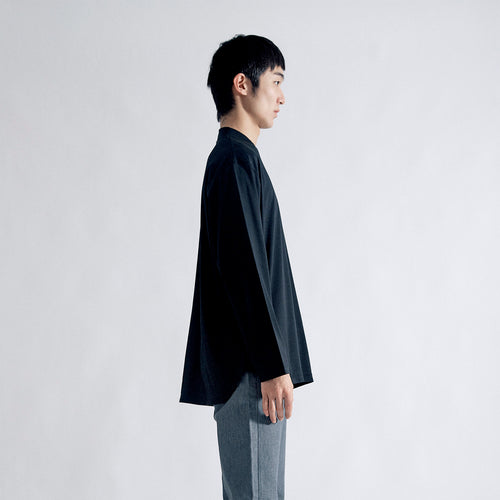Albini T Smooth L/S Mock Neck Relax #BLACK