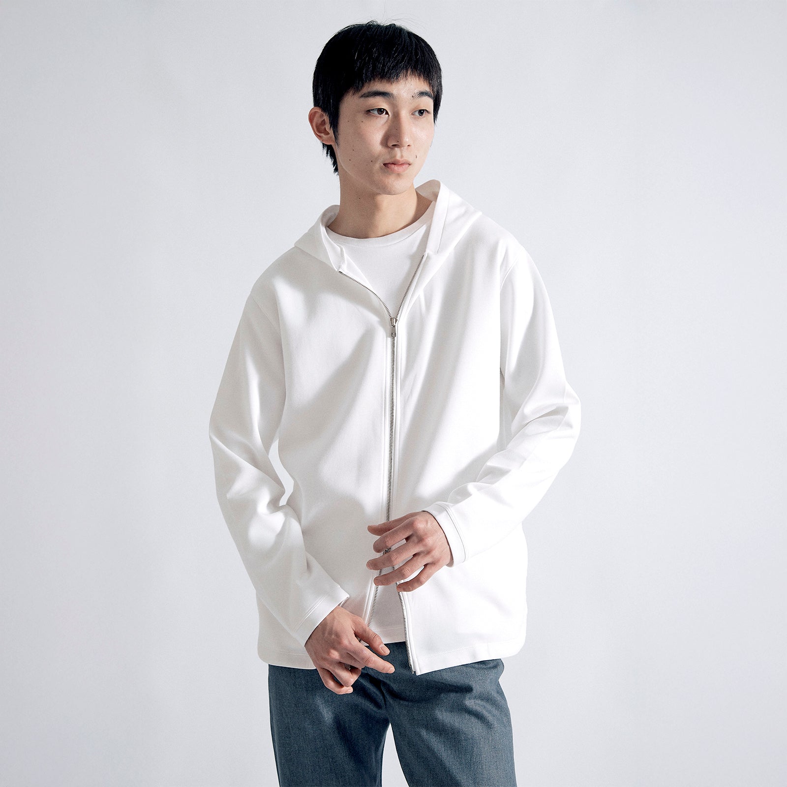 ユースフルドレスジップパーカー / Useful Dress Zip Hoodie #WHITE
