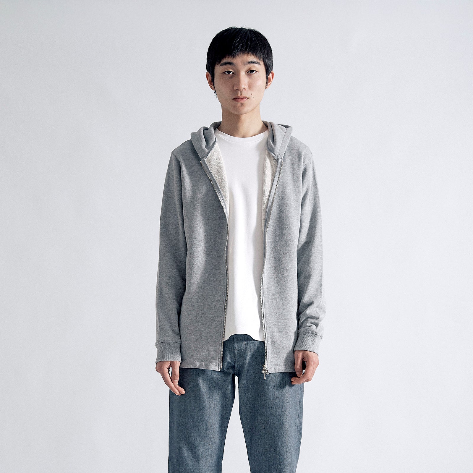 ユージュアルドレスジップパーカー / Usual Dress Zip Hoodie #HEATHER GREY