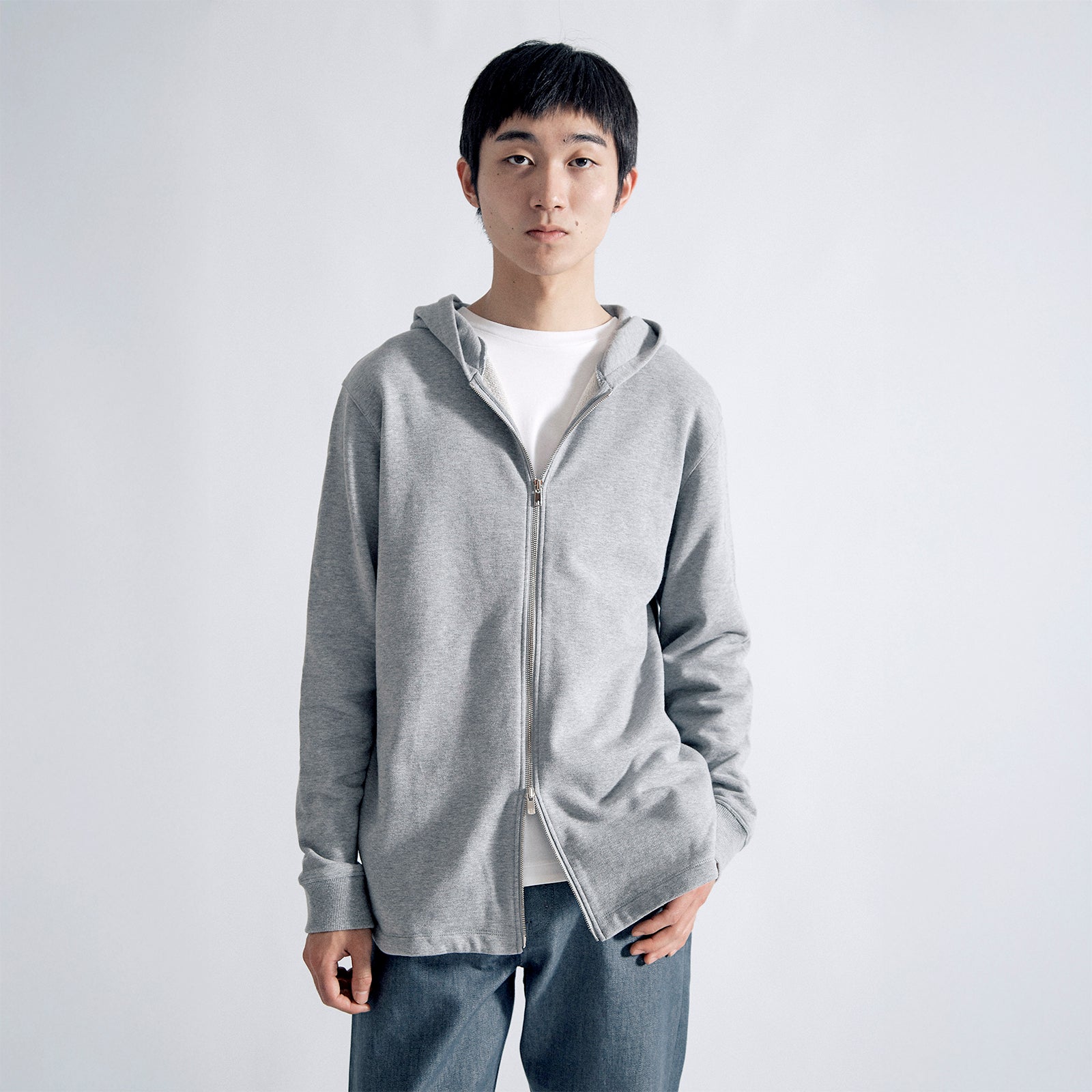ユージュアルドレスジップパーカー / Usual Dress Zip Hoodie #HEATHER GREY