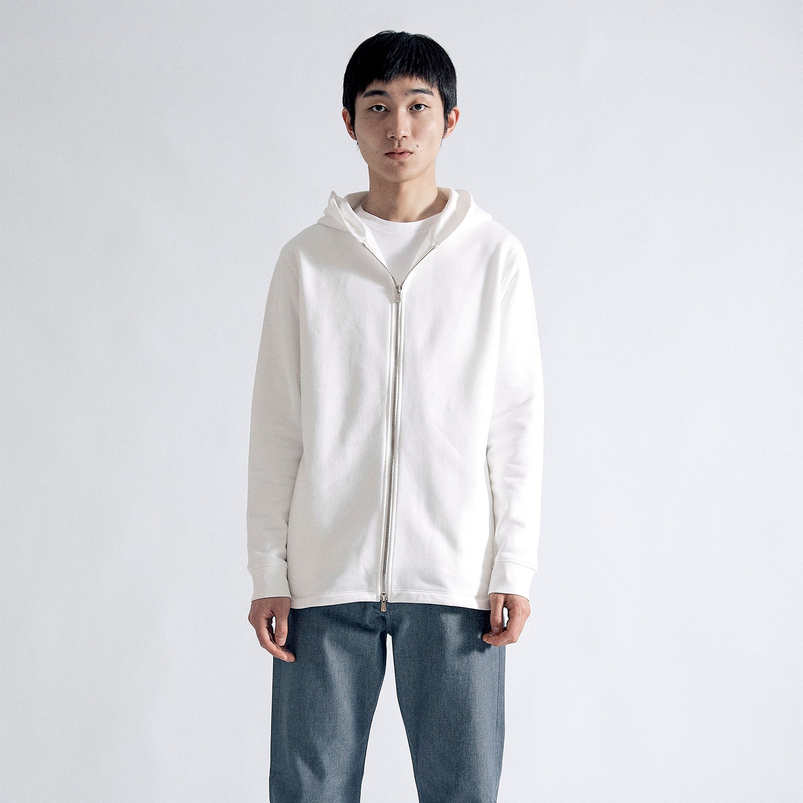 Airy Dress Zip Hoodie #WHITE